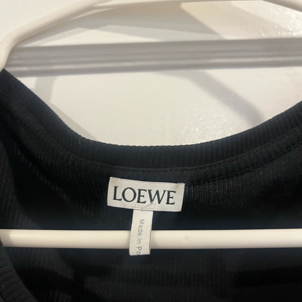 Loewe Black Sleeveless Top with White Logo - Picture 3 of 4